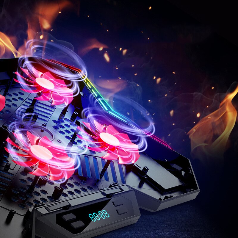 Laptop Cooler with RGB | RGB Gaming Laptop Cooler | Six-Fan Laptop Cooling Pad | Gaming Laptop Cooling Pad