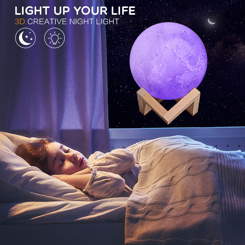 Music Moon Lamp Night Light (Rechargeable Bluetooth)