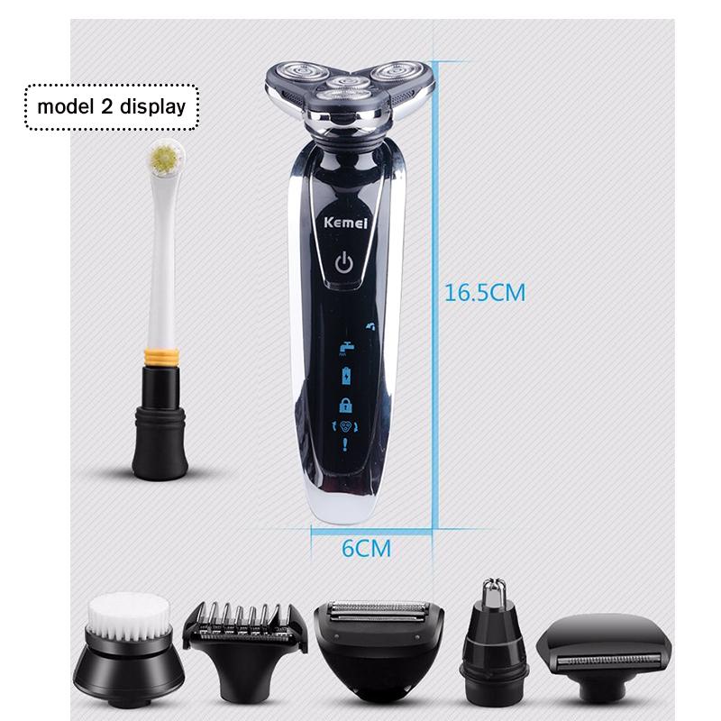 Kemei 7 in 1 Men's 3D Electric Shaver 3 in 1 Beard Trimmer Rechargeable Razor for Men Shaving