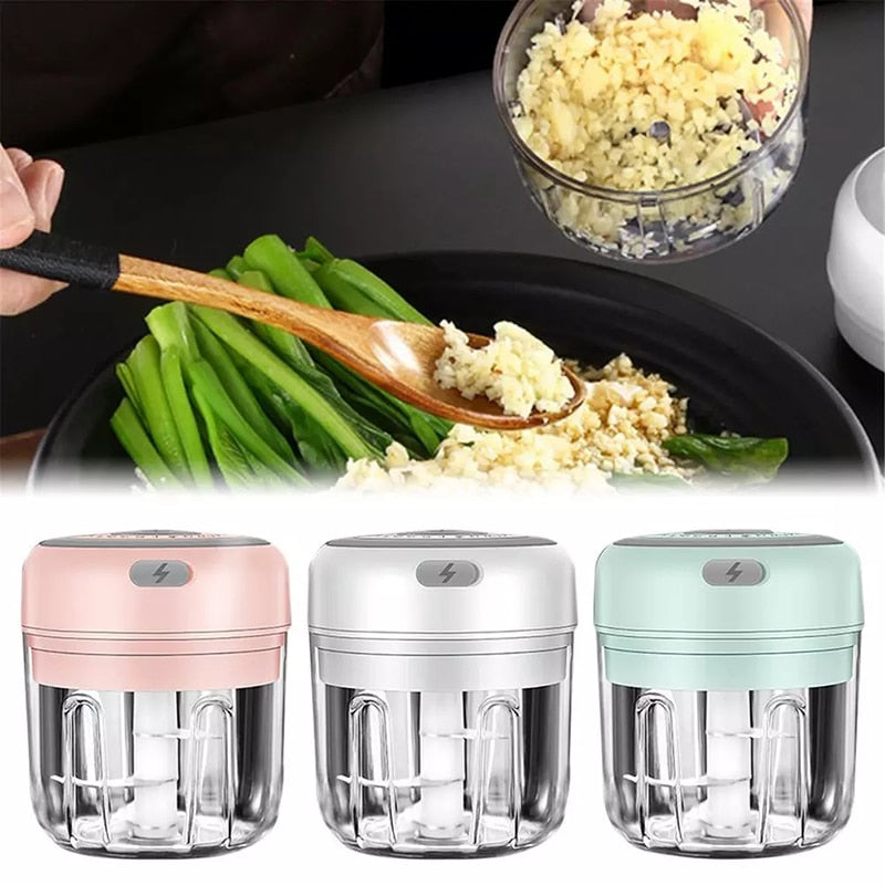 USB Electric Garlic Chopper | Wireless Garlic Mincer | Mini USB Garlic Grinder | Electric Garlic Crusher