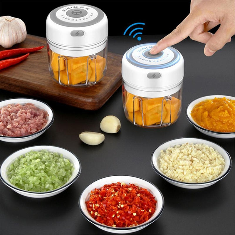 USB Electric Garlic Chopper | Wireless Garlic Mincer | Mini USB Garlic Grinder | Electric Garlic Crusher