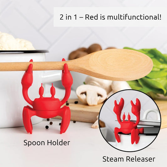 Silicone Spoon Clip | Anti-Slip Spoon Holder | Crab Pot Edge Clip | Spoon Overflow Holder