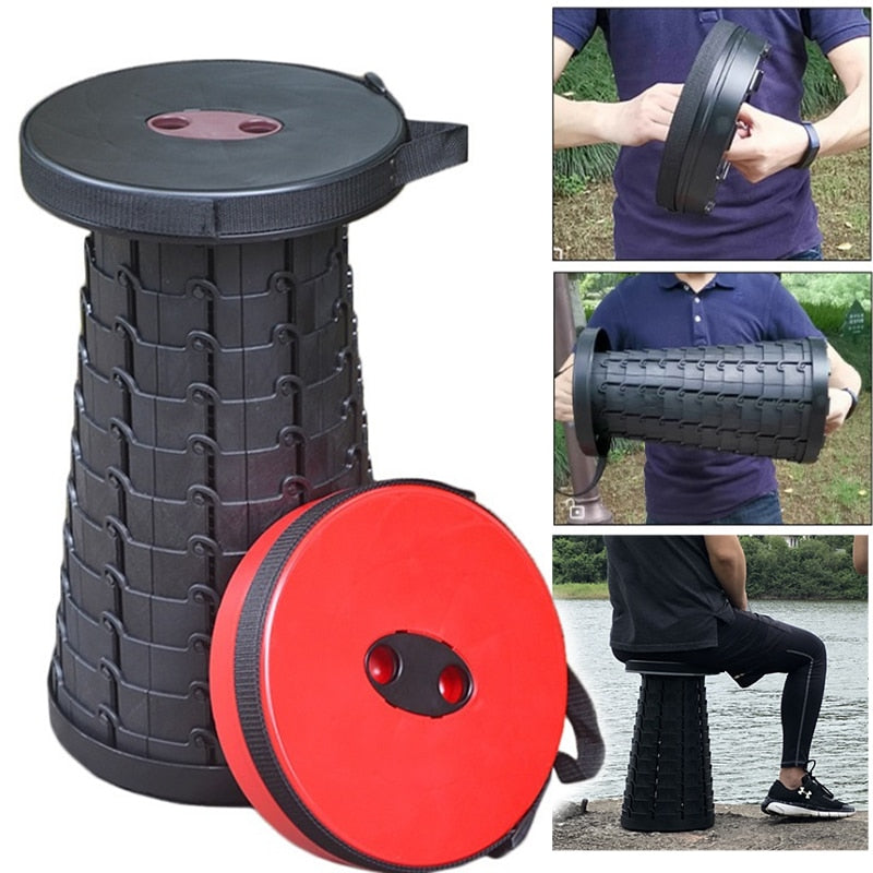 Folding Camping Stool | Retractable Camp Stool | Portable Travel Stool | Collapsible Outdoor Stool