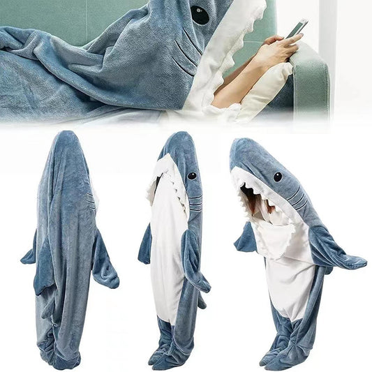 Shark Cartoon Sleeping Bag Pajamas |Shark Print Sleeping Bag PJs | Cartoon Shark PJs for Kids/Adults | Shark Sleeping Bag for Children/Adults