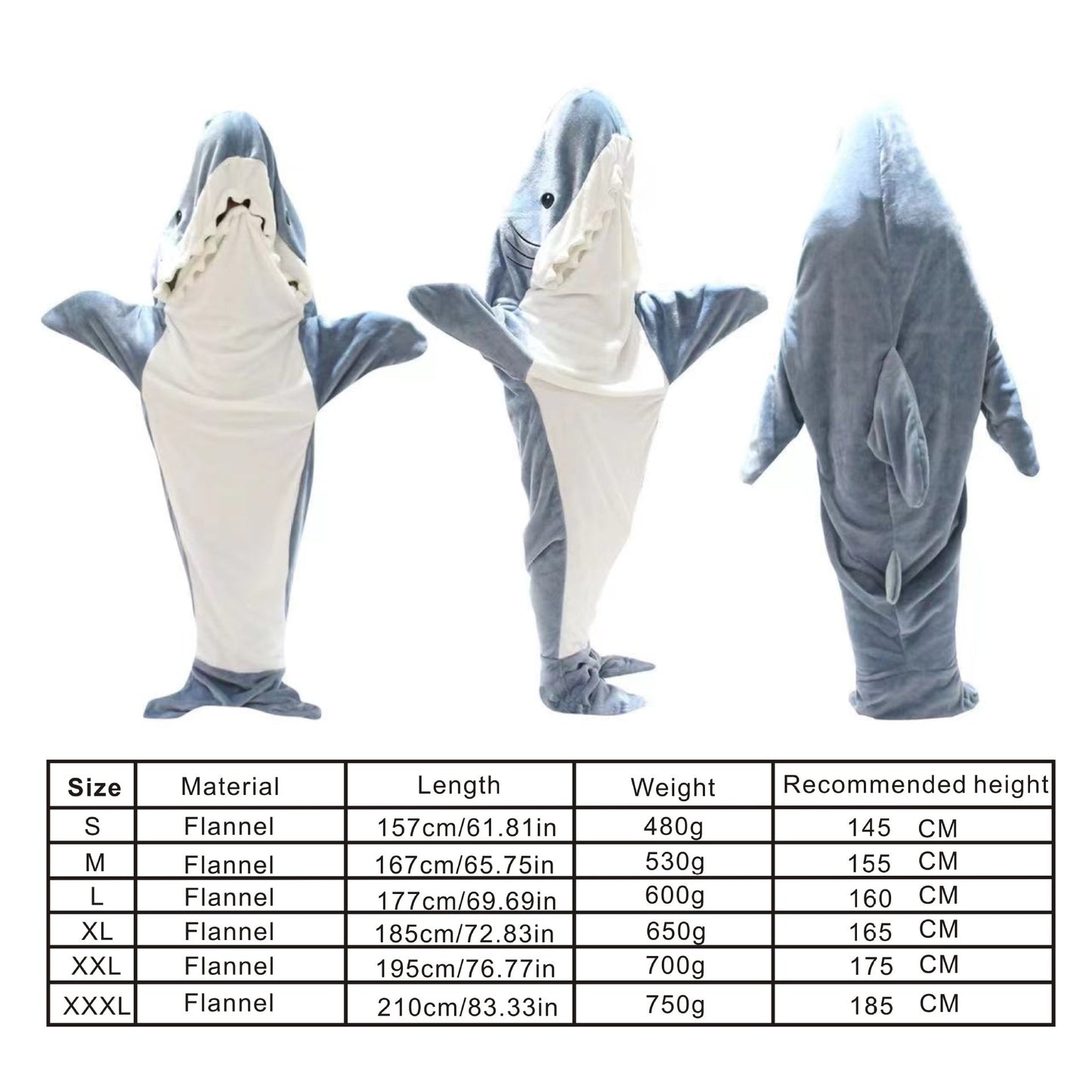 Shark Cartoon Sleeping Bag Pajamas |Shark Print Sleeping Bag PJs | Cartoon Shark PJs for Kids/Adults | Shark Sleeping Bag for Children/Adults