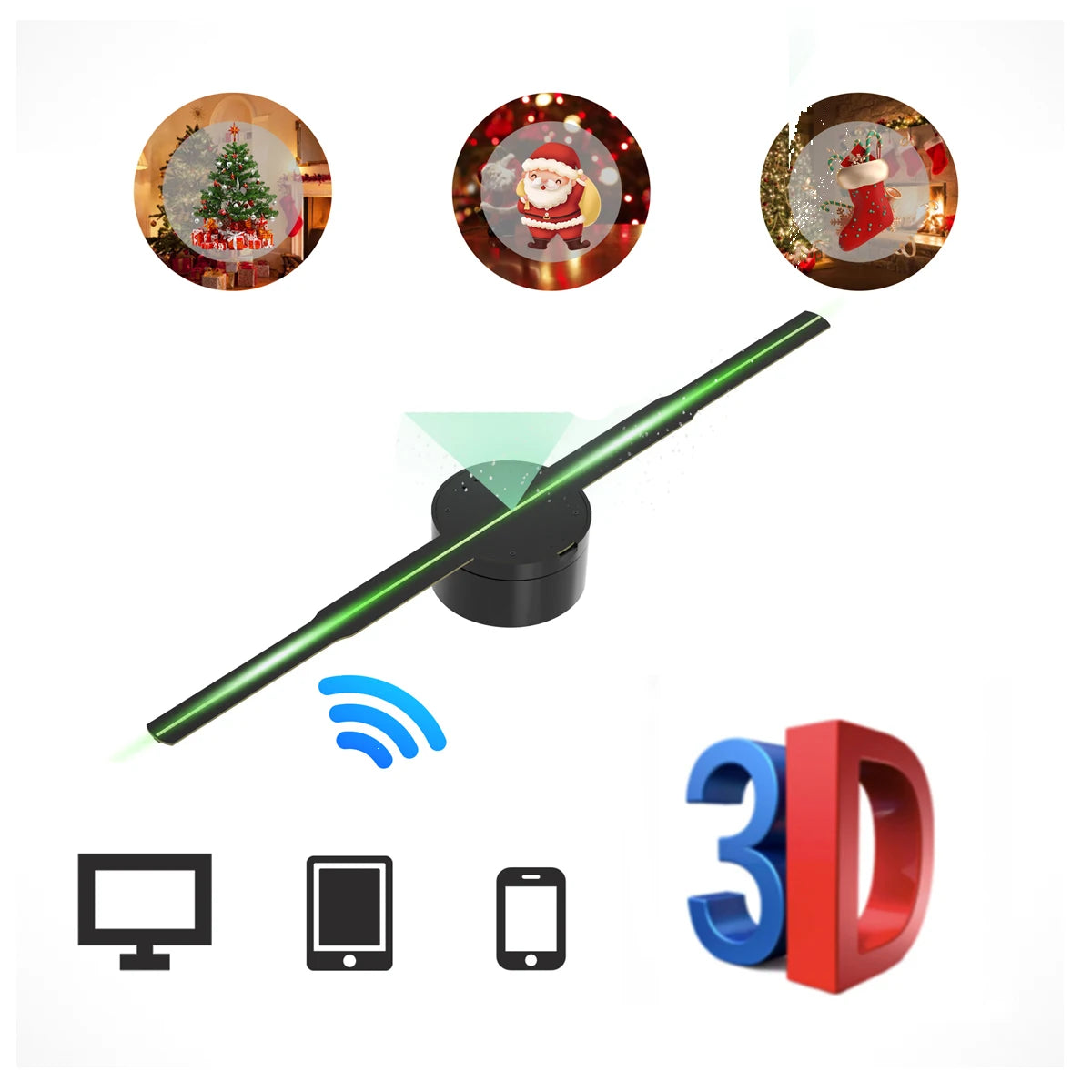 3D Hologram Fan | 42cm Hologram Fan | WiFi 3D Projector | 3D Display Fan