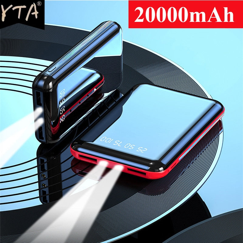 Mini Mirror Screen LED Digital Display 20000mAh Powerbank