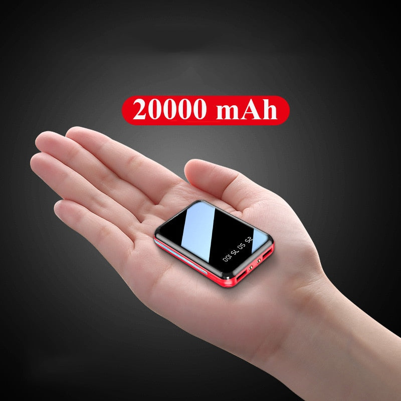 Mini Mirror Screen LED Digital Display 20000mAh Powerbank